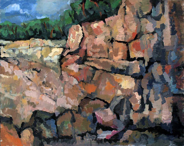 Große Steinbruchwand