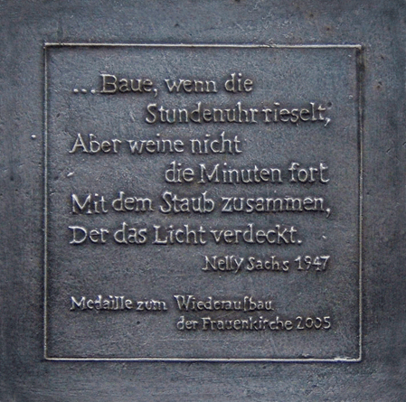 Domplakette Wiederaufbau der Frauenkirche