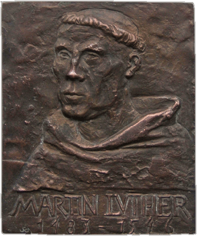 Plakette Martin Luther als Mönch